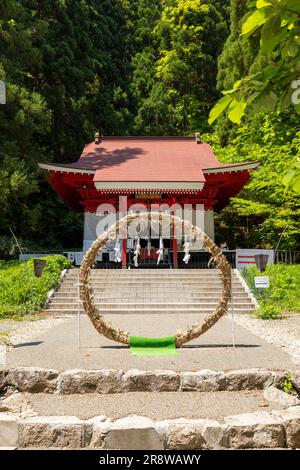 Gozaishi Shrine at Lake Tazawa Stock Photo