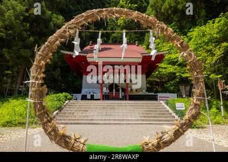 Gozaishi-Schrein am Tazawa-See Stockfoto