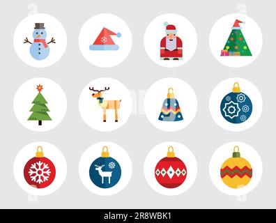 Weihnachten Icon Set Stock Vektor
