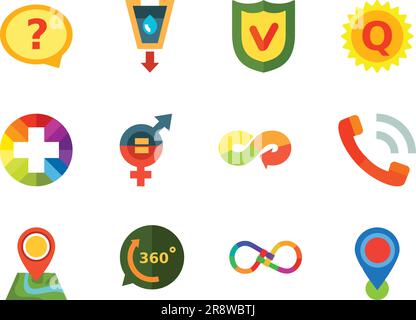 Symbole Für Vorzeichen Festgelegt Stock Vektor