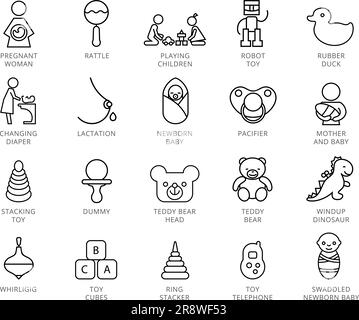 Spielzeug Icons Set Stock Vektor