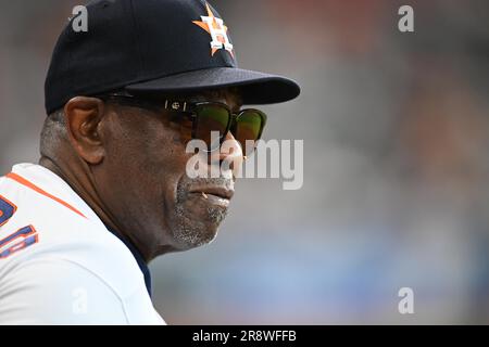 Houston Astros Manager Dusty Baker Jr. (12) während des MLB-Spiels zwischen den New York Mets und den Houston Astros am Mittwoch, den 21. Juni 2023, in Minutenschnelle Stockfoto