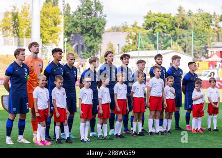 Warschau, Polen. 15. Juni 2023. Team von Finnland U21 beim Freundschaftsspiel zwischen Polen U21 und Finnland U21 im Polonia Stadium gesehen. (Endstand: Polen U21 1:1 Finnland U21) Guthaben: SOPA Images Limited/Alamy Live News Stockfoto