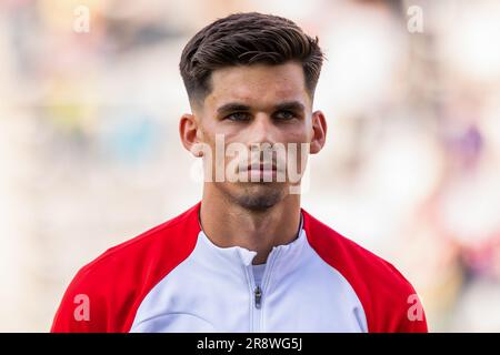 Warschau, Polen. 15. Juni 2023. Filip Marchwinski aus Polen U21, gesehen während des Freundschaftsspiels zwischen Polen U21 und Finnland U21 im Polonia-Stadion. (Endstand: Polen U21 1:1 Finnland U21) Guthaben: SOPA Images Limited/Alamy Live News Stockfoto