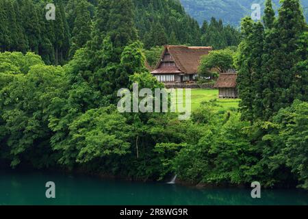 Das Dorf Gokayama Suganuma Gassho-zukuri Stockfoto