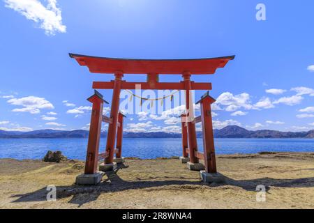 Gozaishi-Schrein am Tazawa-See Stockfoto