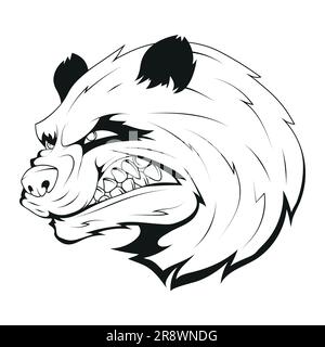 Böser Panda. Vektordarstellung eines zornigen Pandabären. Stock Vektor