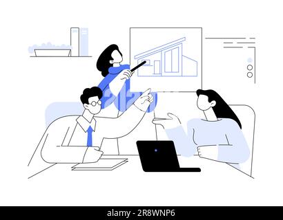 Meetingarchitekt abstraktes Konzept Vektordarstellung. Stock Vektor