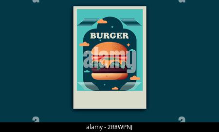 Fast Food oder Burger – Designvorlage für Flyer, Social-Media-Postvorlage Stock Vektor