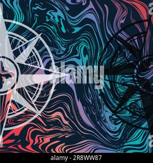 Farbenfroher Marmorhintergrund mit Schwaden Stock Vektor