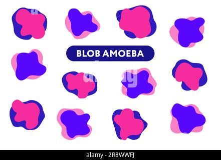 Gruppe von abstrakten Vektorelementen in organischen Formen. Stock Vektor