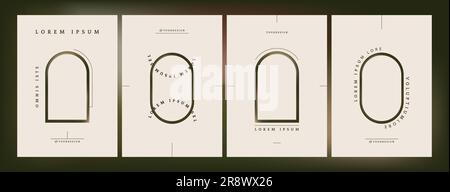 Plakate mit ästhetischen Rahmen. Y2K-Geometrieformen. Stock Vektor
