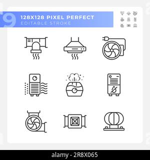 Lineare Symbole für Luftfilter eingestellt Stock Vektor