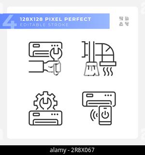 Lineare Symbole für AC-Wartung eingestellt Stock Vektor