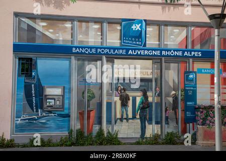 lyon, Frankreich - 06 16 2023 : banque populaire auvergne rhone alpes Stockfoto