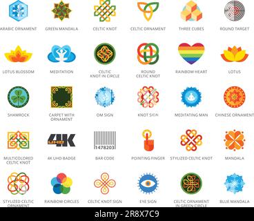 Flache Symbole für Zeichen eingestellt Stock Vektor