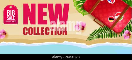 Großer Verkauf, neues Bannerdesign mit pinkfarbenen Blumen Stock Vektor