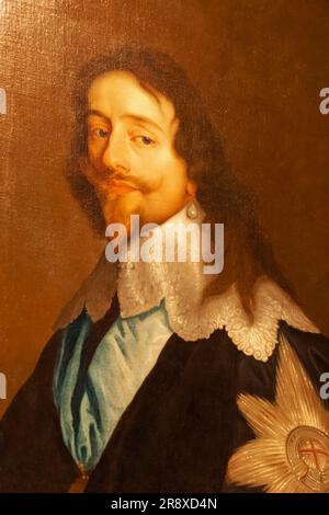 England, London, Greenwich, das Queen's House, Portrait of Charles 1 Stockfoto