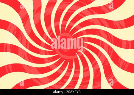 Retro-Hintergrundsonnenstrahlen oder Spirale in der Mitte, Bonbon-Hintergrund, Vektordarstellung Stock Vektor