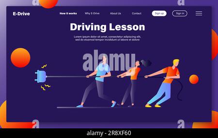 Gruppen von Menschen ziehen am Seil Stock Vektor