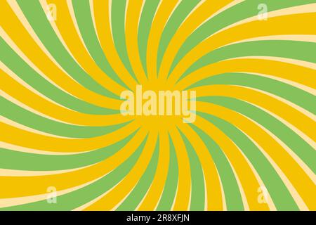 Sonnenstrahlen im Hintergrund, psychedelisches, wellenförmiges Retro-60s 70s-Design. Lustiger Hippie-Hintergrund. Vektor-Hintergrundbild-Vorlagen. Vorlage für Circus-Poster Stock Vektor
