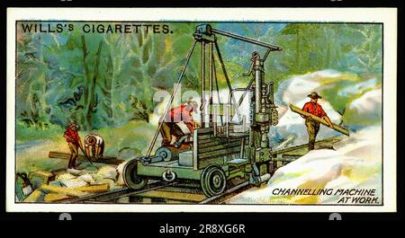 Kanalautomat bei Carrara - Oldtimer-Zigarettenkarte Stockfoto