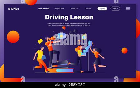 Wütender Boss mit Megafon, der Mitarbeiter anschreit Stock Vektor