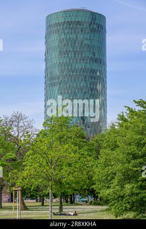 Westhafen Tower, Frankfurt am Main, Hessen, Deutschland Stockfoto