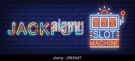 Jackpot-Gewinner Neonschild Stock Vektor
