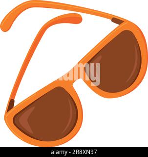 Offene Sonnenbrille mit Kunststoffumrandung und braunen Gläsern Sommerzubehör zum Schutz vor der Sonne Stock Vektor
