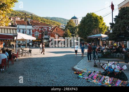 Ein platz in der Altstadt von Prizren, Kosovo Stockfoto