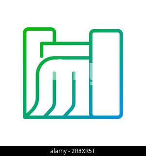 Symbol für linearen Vektor mit perfektem Gradienten der hydroelektrischen Station Stock Vektor