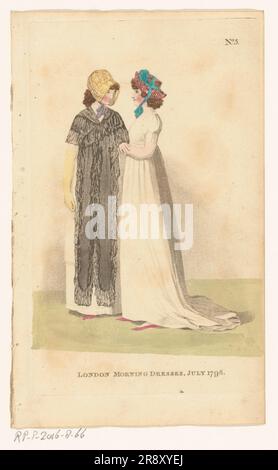 Magazine of Female Fashions of London and Paris, Nr. 5: London Morning Dresses, 1798. Juli 1798. Morgenkleider. Stockfoto