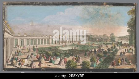 Blick auf das Grand Trianon im Garten von Versailles, 1700-1799. Stockfoto