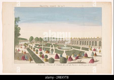 Blick auf das Grand Trianon im Garten von Versailles, 1700-1799. Stockfoto