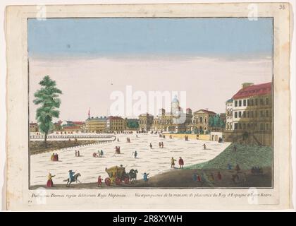 Blick auf den Palacio del Buen Retiro in Madrid, 1700-1799. Stockfoto