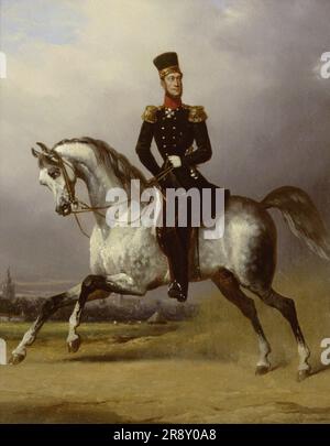 Pferdeporträt von Wilhelm II., König der Niederlande, c.1830-c.1850. Wird Nicolaas Pieneman zugeschrieben. Stockfoto