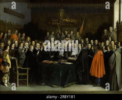 Die Ratifizierung des Vertrags von M&#xfc;nster, 1648. Stockfoto