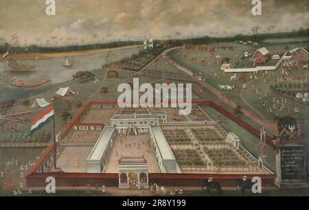 Der Handelsposten der Dutch East India Company in Hooghly, Bengal, 1665. Stockfoto