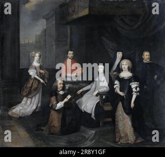 Empfang des niederländischen Botschafters Hieronymus van Beverningk durch die spanische Königin-Regentin Maria-Anna von Osterreich, 2. März 1671, 1671-1675. Stockfoto