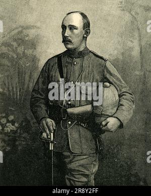 "Prinz Christian Victor", c1900. Prinz Christian Victor Albert Louis Ernst Anton aus Schleswig-Holstein war ein Enkel von Königin Victoria. Er trat der britischen Armee bei und kämpfte in Indien, Westafrika, Südafrika und Sudan. Er starb an Darmfieber, im Alter von 33 Jahren. Gravur nach einem Foto. Aus "Cassell's History of England, Vol. IX". [Cassell and Company, Limited, London, Paris, New York &amp; Melbourne] Stockfoto