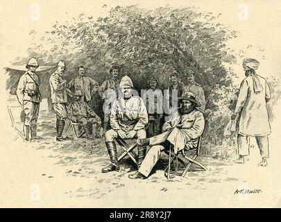 "Nach Paardeberg: General Cronje Ein Gefangener", Februar 1900 (c1900). Boer General Piet Cronje hat sich nach der Schlacht von Paardeberg, Südafrika, den Briten ergeben. Gravur nach einem Foto. Aus "Cassell's History of England, Vol. IX". [Cassell and Company, Limited, London, Paris, New York &amp; Melbourne] Stockfoto