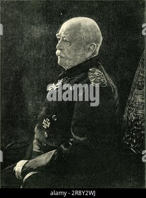 "Bismarck at Seventy-Nine", c1895, (c1900). Porträt von Otto von Bismarck, preußischer und später deutscher Staatsmann und Diplomat; erster Kanzler des Deutschen Reiches, Ministerpräsident Preußen. Gravur nach einem Foto. Aus "Cassell's History of England, Vol. IX". [Cassell and Company, Limited, London, Paris, New York &amp; Melbourne] Stockfoto