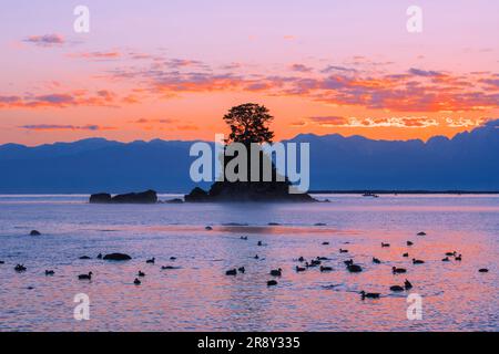 Morgengrauen an der Amehare Coast Stockfoto