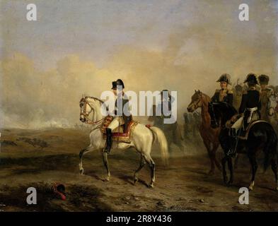 Kaiser Napoleon I. und sein Stab zu Pferd, 1810-1850. Stockfoto