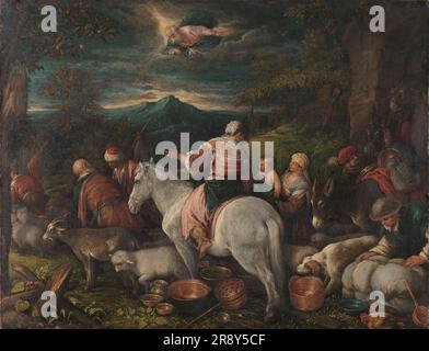 Abraham Verlässt Haran, 1560-1592. Sonstige Titel: Exodus aus Ägypten.Abraham und Lot getrennt. Stockfoto