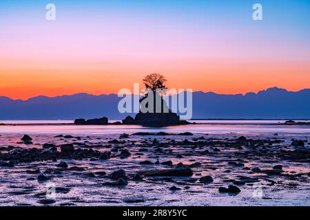 Morgengrauen an der Amehare Coast Stockfoto