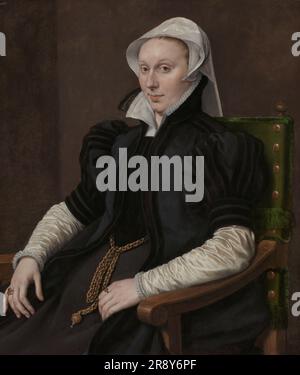 Porträts von Sir Thomas Gresham und Anne Fernely, c.1560-c.1565. Weitere Titel: Porträt von Anne Fernely. Ehefrau von Sir Thomas Gresham. Stockfoto