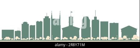 Abstrakte Skyline von Nashville, USA, mit farbigen Gebäuden. Vektordarstellung. Business Travel and Tourism Concept mit moderner Architektur. Stock Vektor