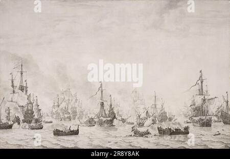 Die Schlacht der Downs, 1659. Weitere Titel: Die Schlacht der Downs gegen die spanische Armada, 21. Oktober 1639. Stockfoto